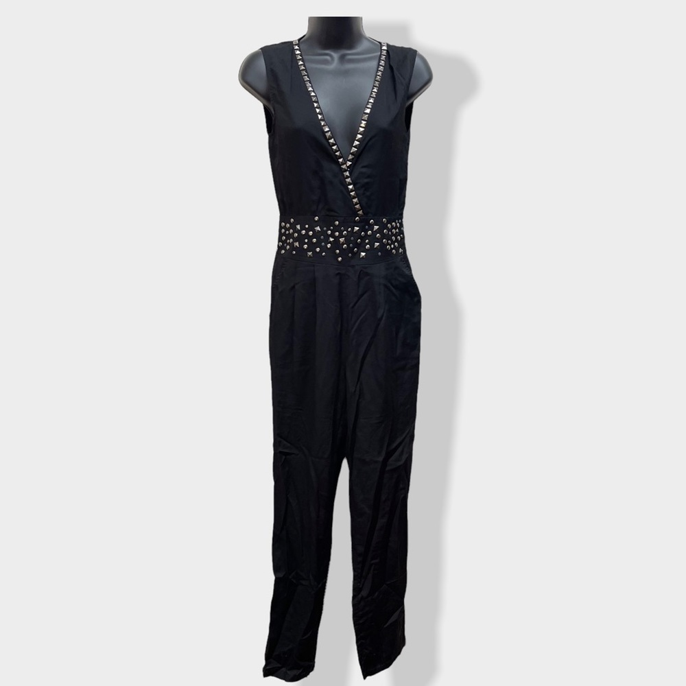 INTERLUD Black Studded Sleeveless Jumpsuit‎